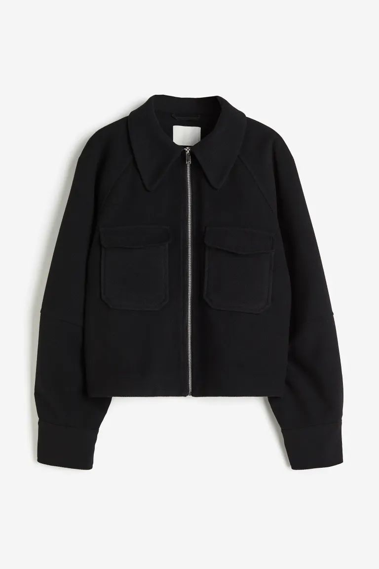 Pocket-detail jacket - Black - Ladies | H&M GB | H&M (UK, MY, IN, SG, PH, TW, HK)
