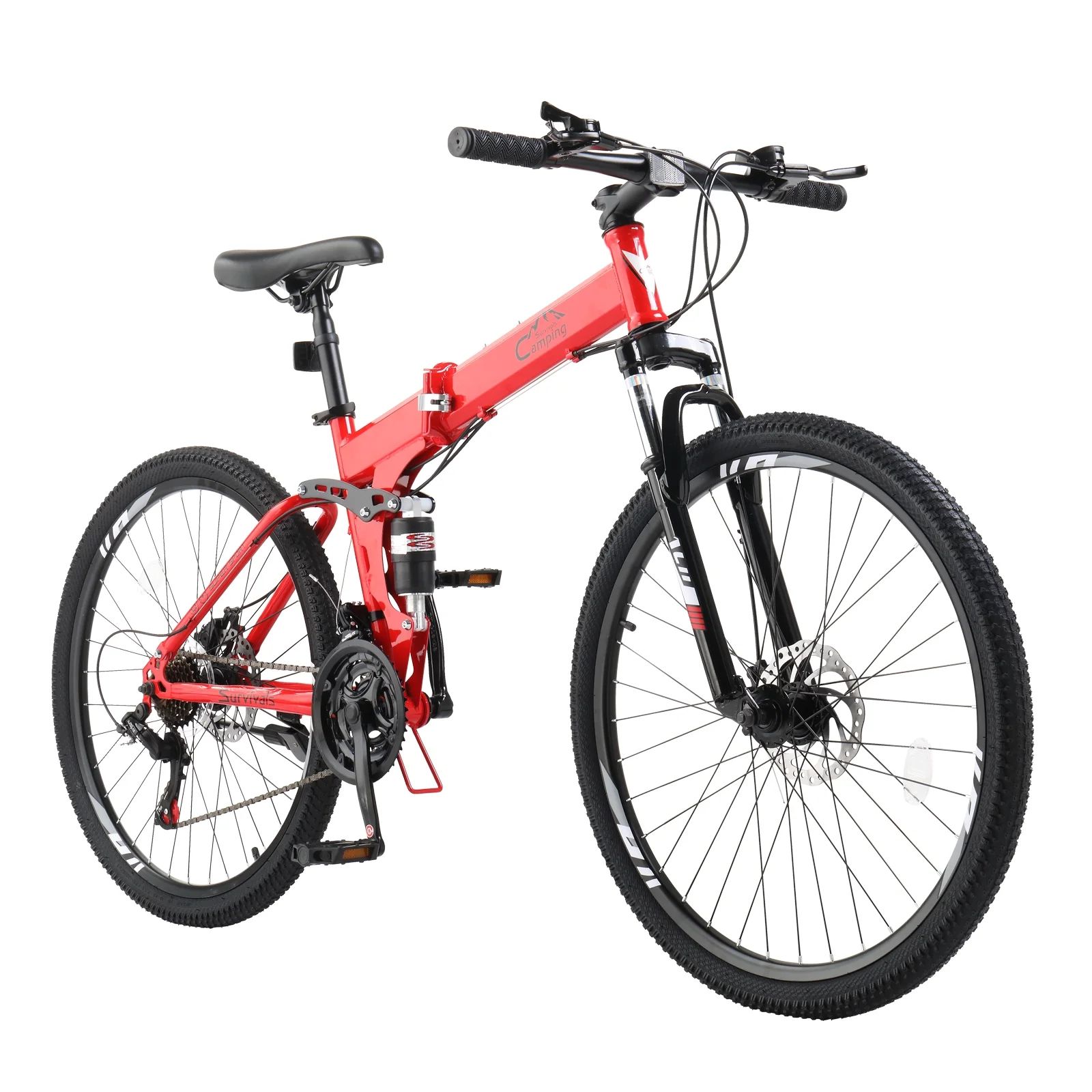 UBesGoo Folding Mountain Bike Shimano 21-Speed, with 26 inch Wheels, Red | Walmart (US)