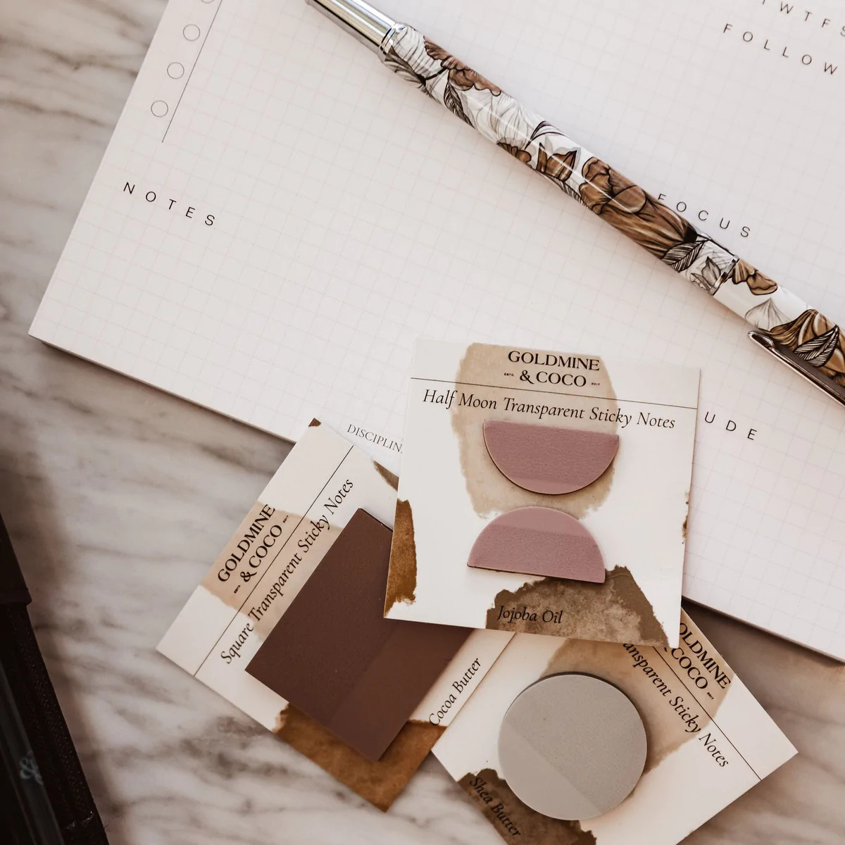 Transparent Sticky Notes | Goldmine & Coco