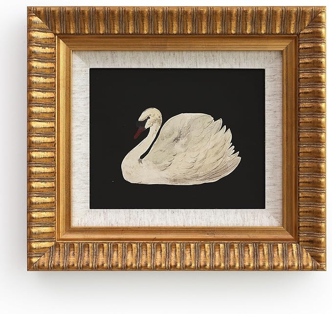 Gold Wood Framed Canvas Wall Art Vintage Decor,Black Swan Painting Prints,8"x10" Picture Frame fo... | Amazon (US)