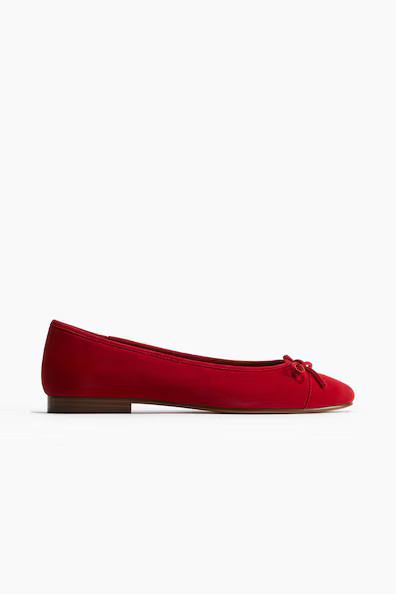 H & M - Ballerinas aus Leder - Rot - Damen | H&M (DE, AT, CH, NL, FI)