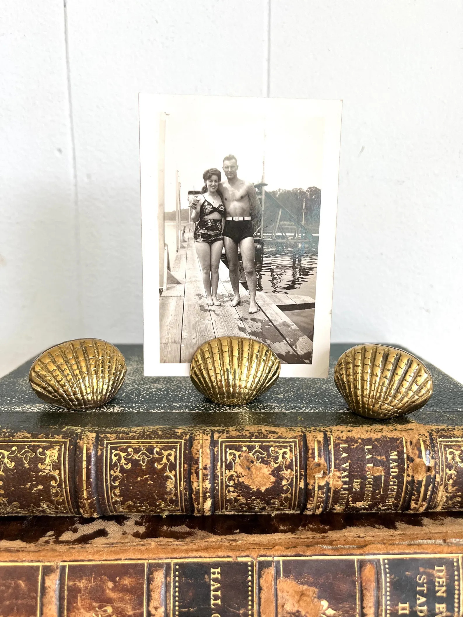 Small Vintage Solid Brass Shell Photo Holder, SOLD INDIVIDUALLY |brass Shell Place Card Holder | ... | Etsy (US)