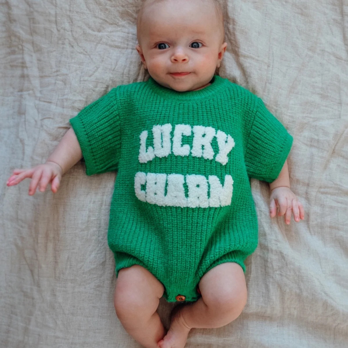 Sweater Romper, Lucky Charm Green | SpearmintLOVE