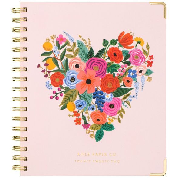 2022 Weekly/Monthly Planner Medium Hardcover 6.875"x8.75" Floral Heart - Rifle Paper Co. for Camb... | Target