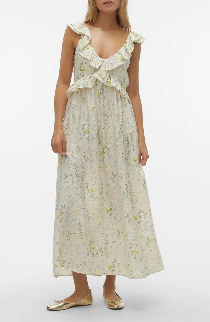 VERO MODA Josie Floral Print Ruffle Sundress | Nordstrom | Nordstrom