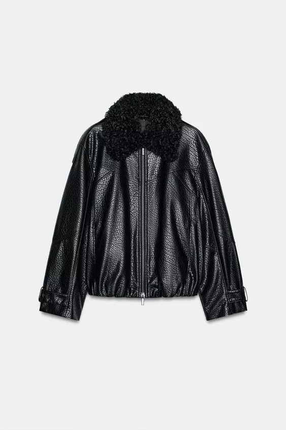 FAUX LEATHER BOMBER JACKET ZW COLLECTION | Zara US