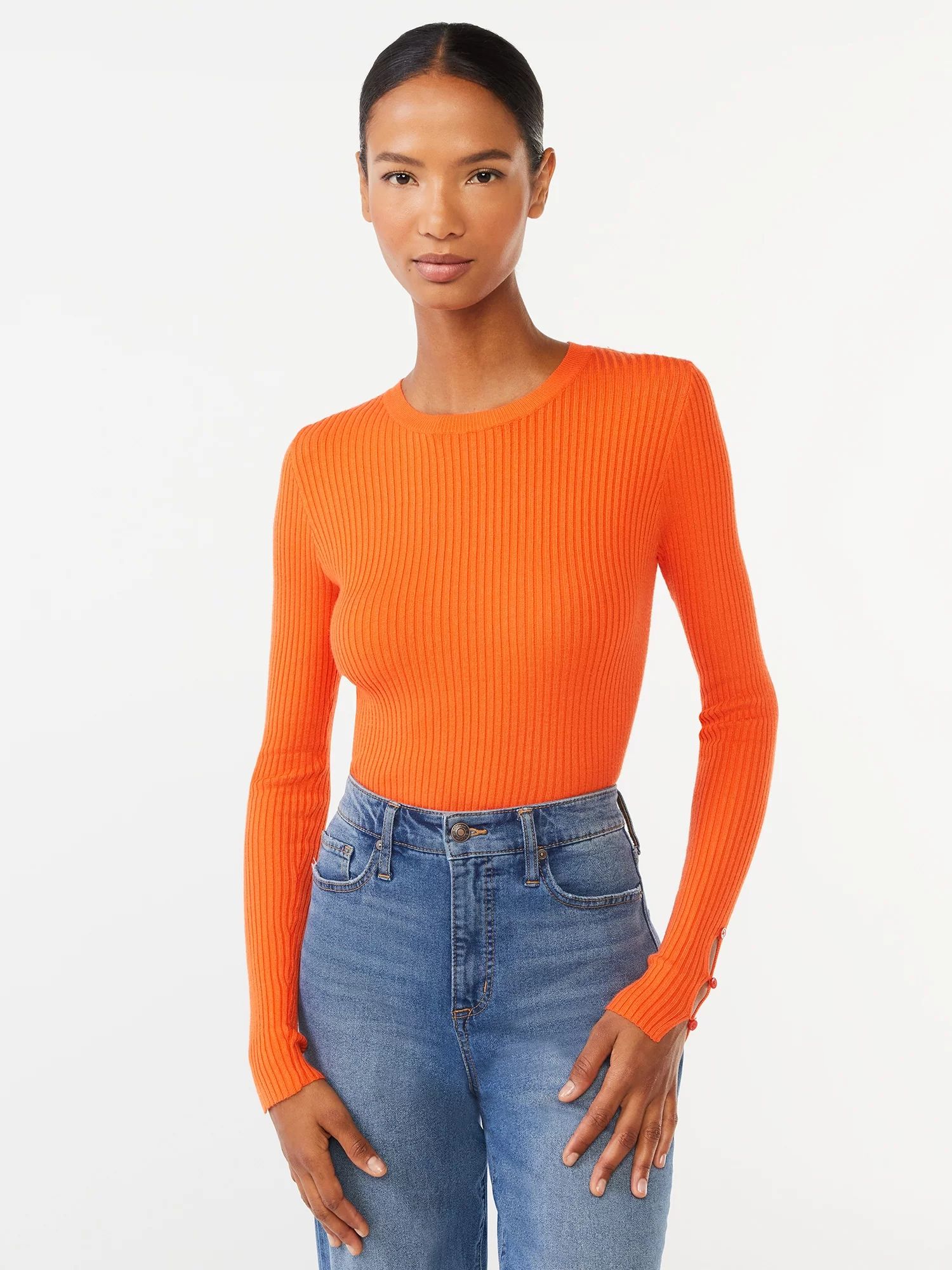 Scoop Women's Bodysuit Sweater with Long Sleeves - Walmart.com | Walmart (US)