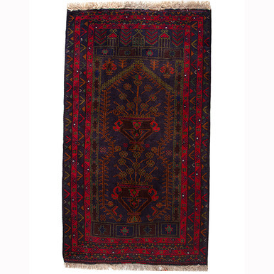 4' 12'' x 2' 11'' Baluch Authentic Persian Hand Knotted Area Rug - 110387 | Los Angeles Home of rugs