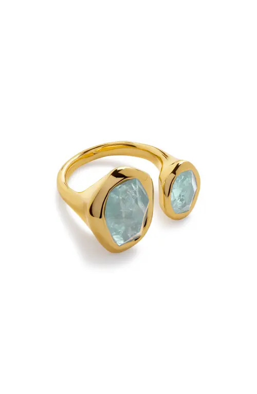 Monica Vinader Odyssey Aquamarine Open Ring in 18Ct Gold Vermeil /Aquamarine at Nordstrom, Size 6.5 | Nordstrom
