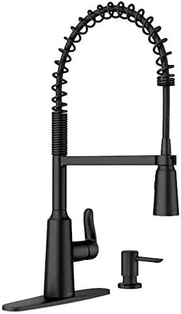 Moen Edwyn 87807BL Matte Black 1-Handle Deck-Mount Pull-Down Handle Kitchen Faucet (Deck Plate In... | Amazon (US)