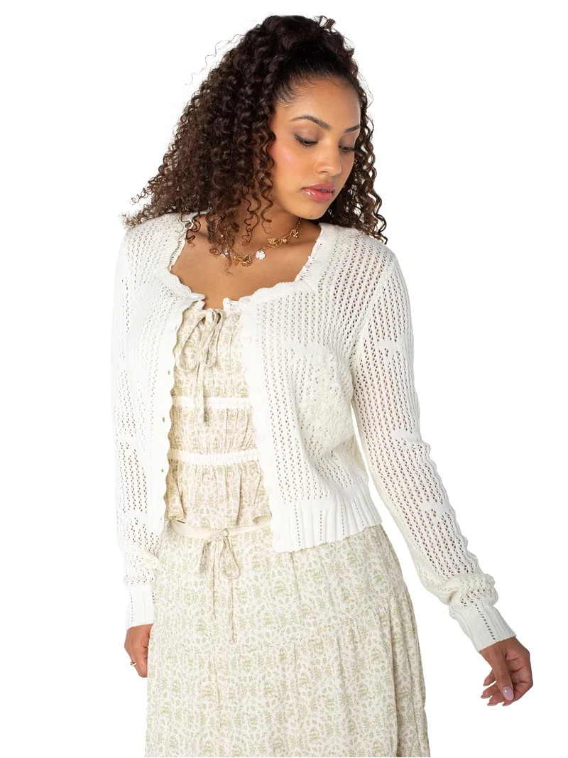 Bridgerton Celebrity Pink Women's and Women's Plus Square Neck Cardigan, Sizes XS-4X | Walmart (US)