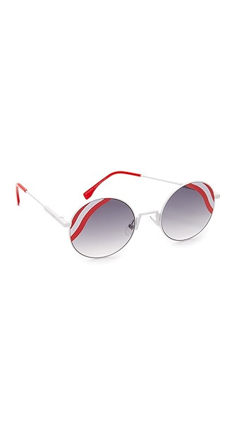 Fendi Round Waves Sunglasses | Shopbop