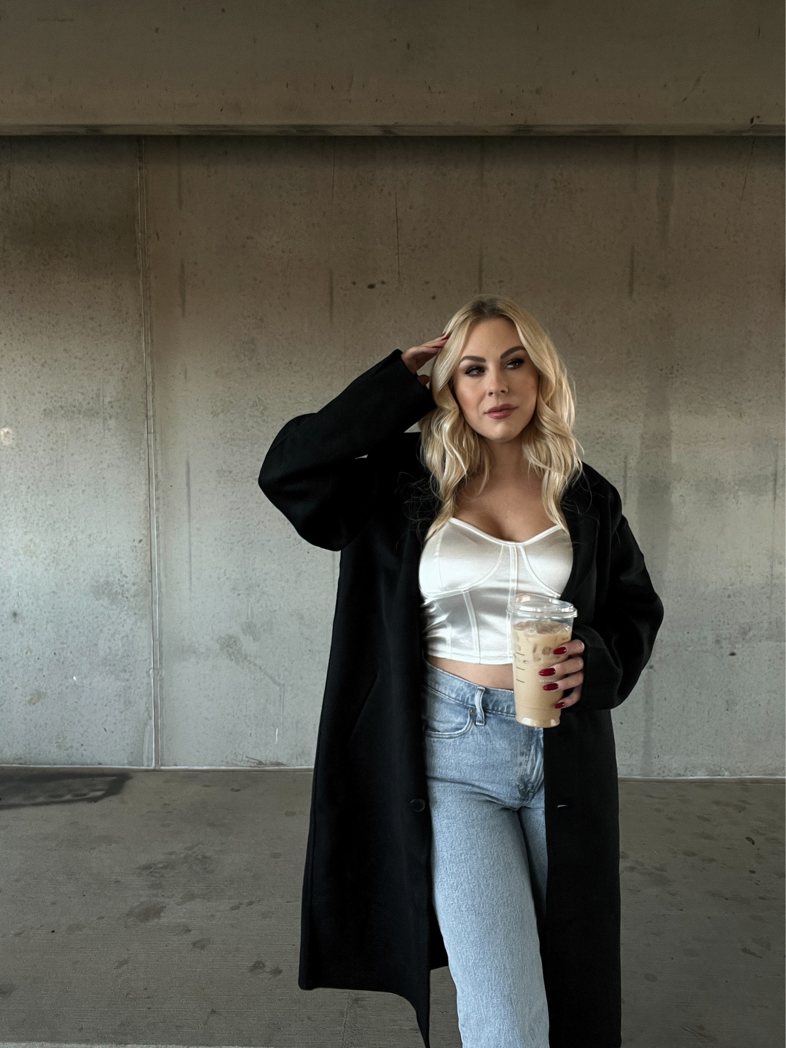 Black wool minimalist coat by oak + fort

#LTKSeasonal #LTKsalealert #LTKstyletip