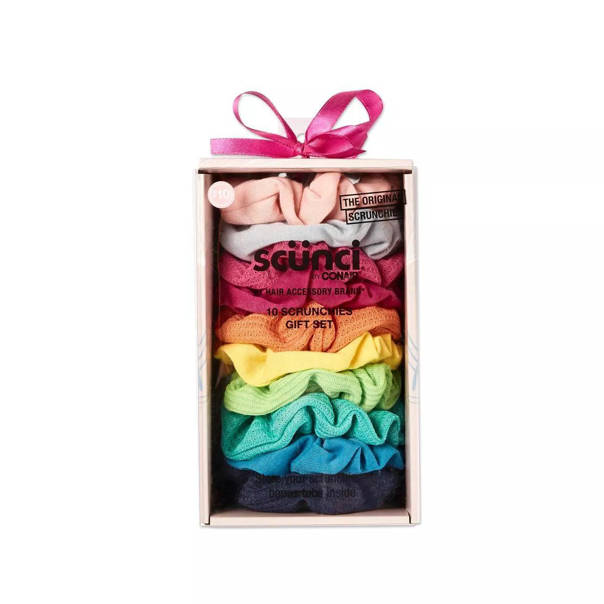 scunci Holiday Assorted Hair Scrunchies Gift Set - Bright - 10ct | Target