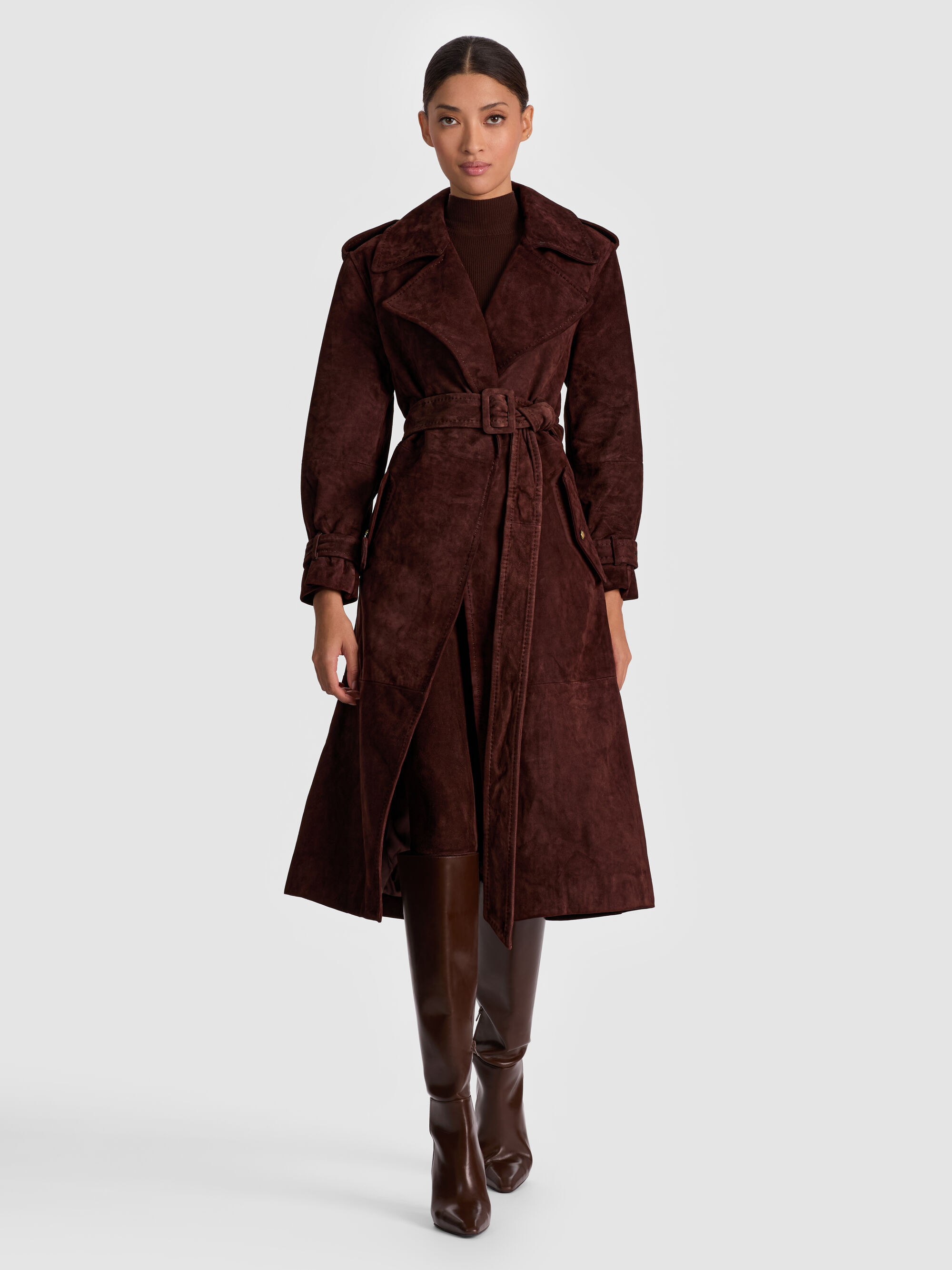 NEVADA SUEDE MAXI TRENCH COAT | Alice + Olivia