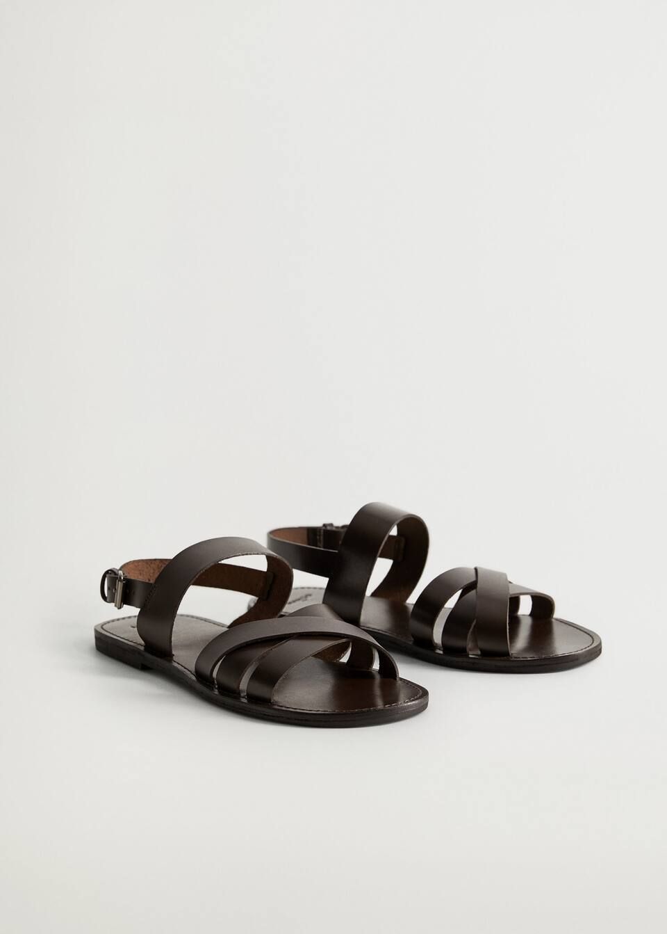 Leather straps sandals | MANGO (US)