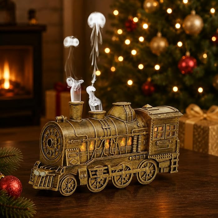 Steam Train Diffuser 300ml Aromatherapy Essential Oil Diffuser and Humidifier with Dual-Color LED Light, 2 Mist Modes, Christmas Locomotive Train Aroma Diffuser Gift for Home Office | Amazon (US)