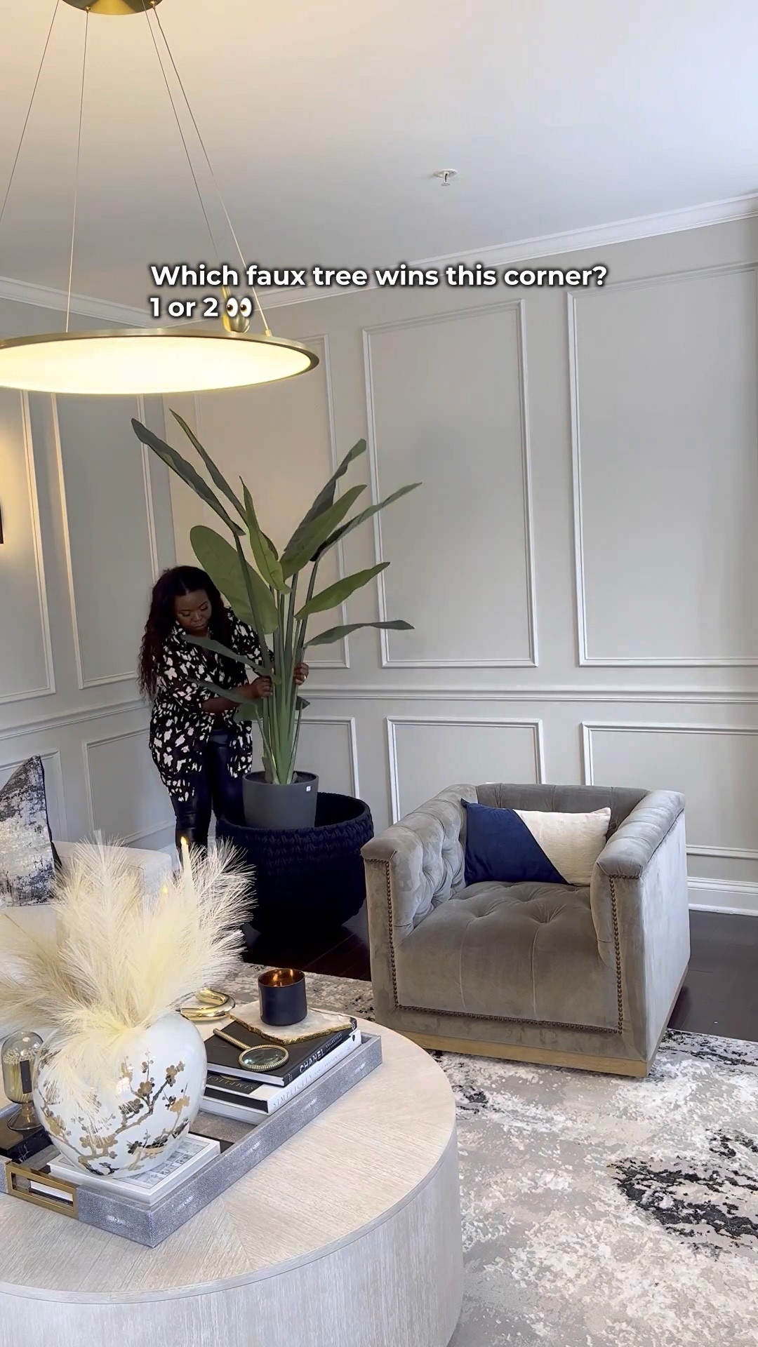 Which faux tree wins this corner? I love filling an empty corner with a faux tree to add more warmth to a space #interiordesign

#LTKHome #LTKSaleAlert