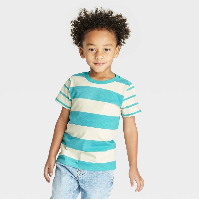 Toddler Boys' Short Sleeve Striped Jersey Knit T-Shirt - Cat & Jack™ | Target