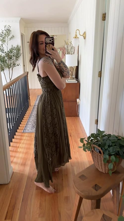 Gacaky Summer Dress for Women Casual Lace Floral Embroidered Bohemian Maxi Dress Flowy A Line Bea... | Amazon (US)