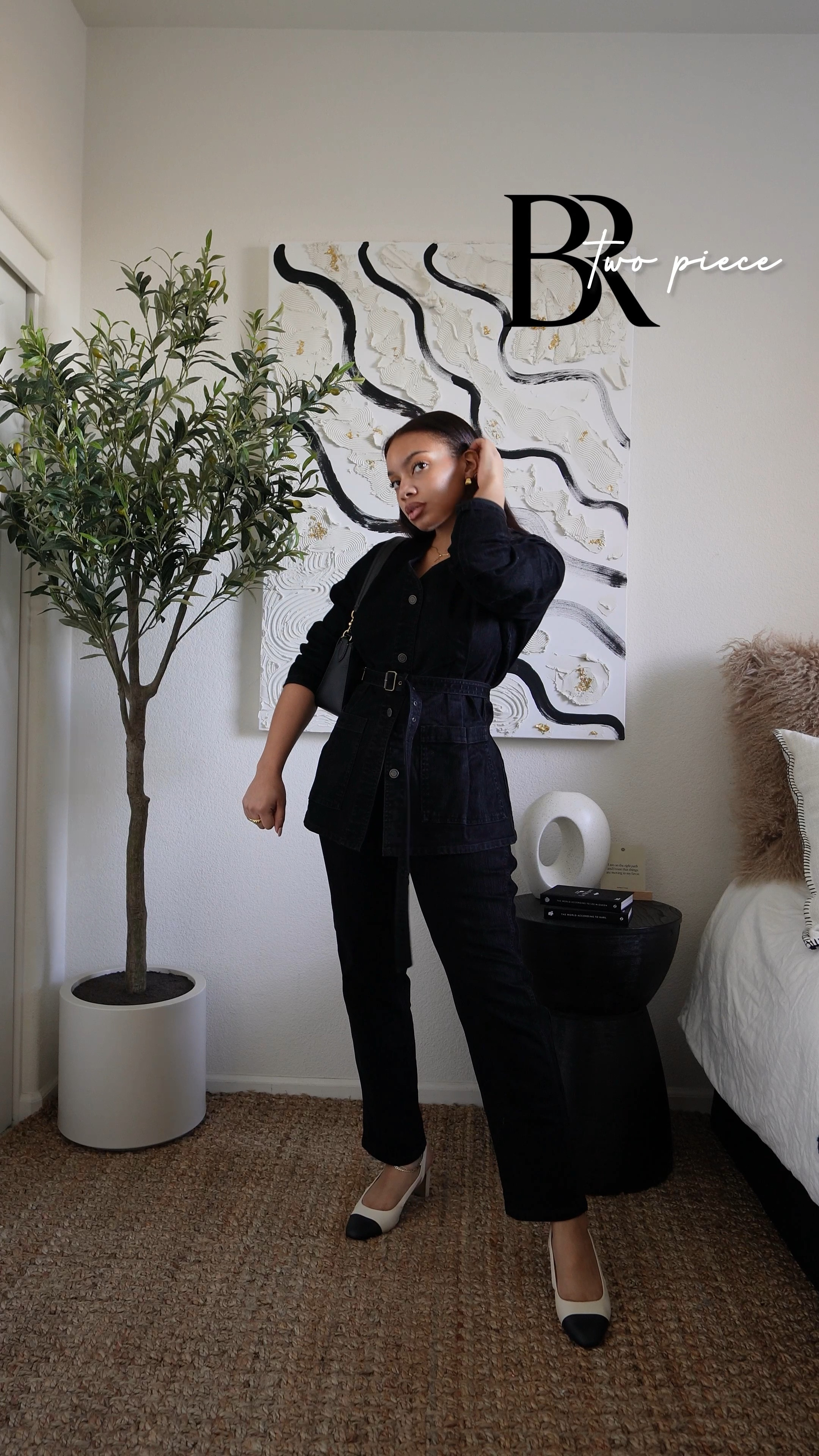 I love this black denim two piece monochromatic set from banana republic. Classic and effortless style! 

#LTKover40 #LTKVideo #LTKworkwear