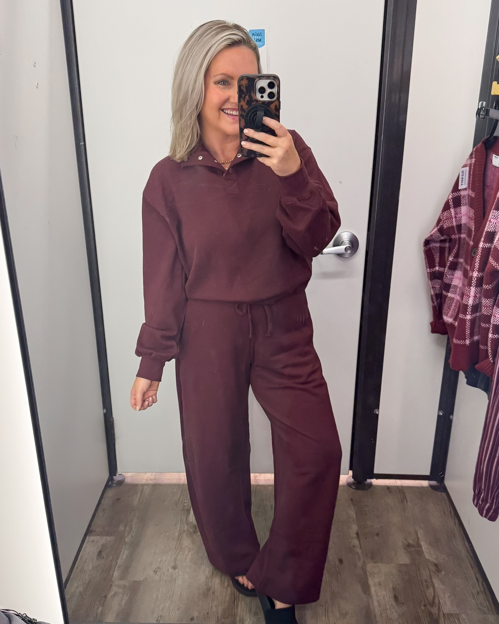 The kind of lounge set that somehow feels put together while still being as comfortable as pajamas. The rich burgundy color instantly gives it that late summer into fall feel, and the relaxed fit is perfect for slow mornings, travel days, or cozy nights at home.

burgundy lounge set, matching set, cozy outfit, travel outfit, fall loungewear, comfy set, casual style, everyday outfit, transitional style, weekend wear, lovelylifestyling

#LTKootd #LTKSeasonal #LTKTravel