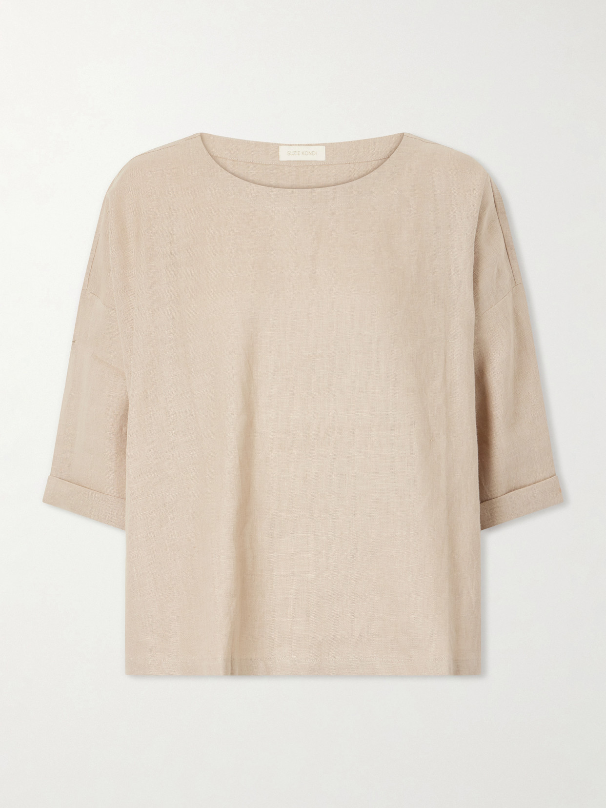 Suzie Kondi - Saria Linen-chambray T-shirt - Neutrals | NET-A-PORTER (US)