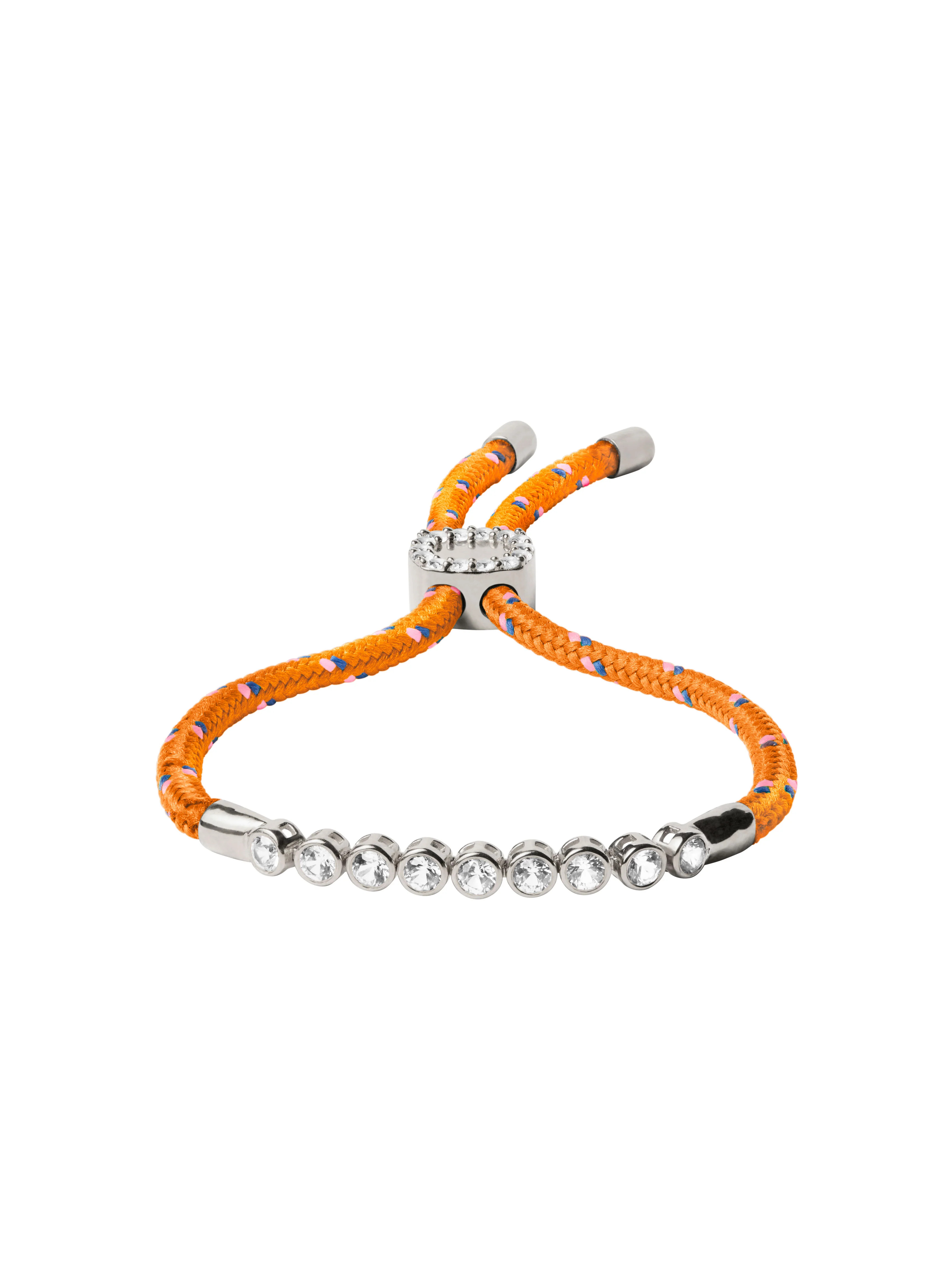 JAMES BEZEL ORANGE PARACORD BRACELET, SILVER | Dorsey