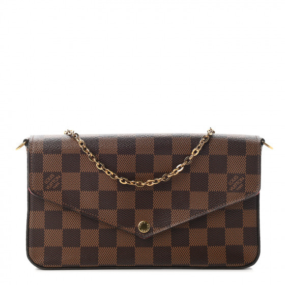 LOUIS VUITTON Damier Ebene Pochette Felicie Chain Wallet | Fashionphile