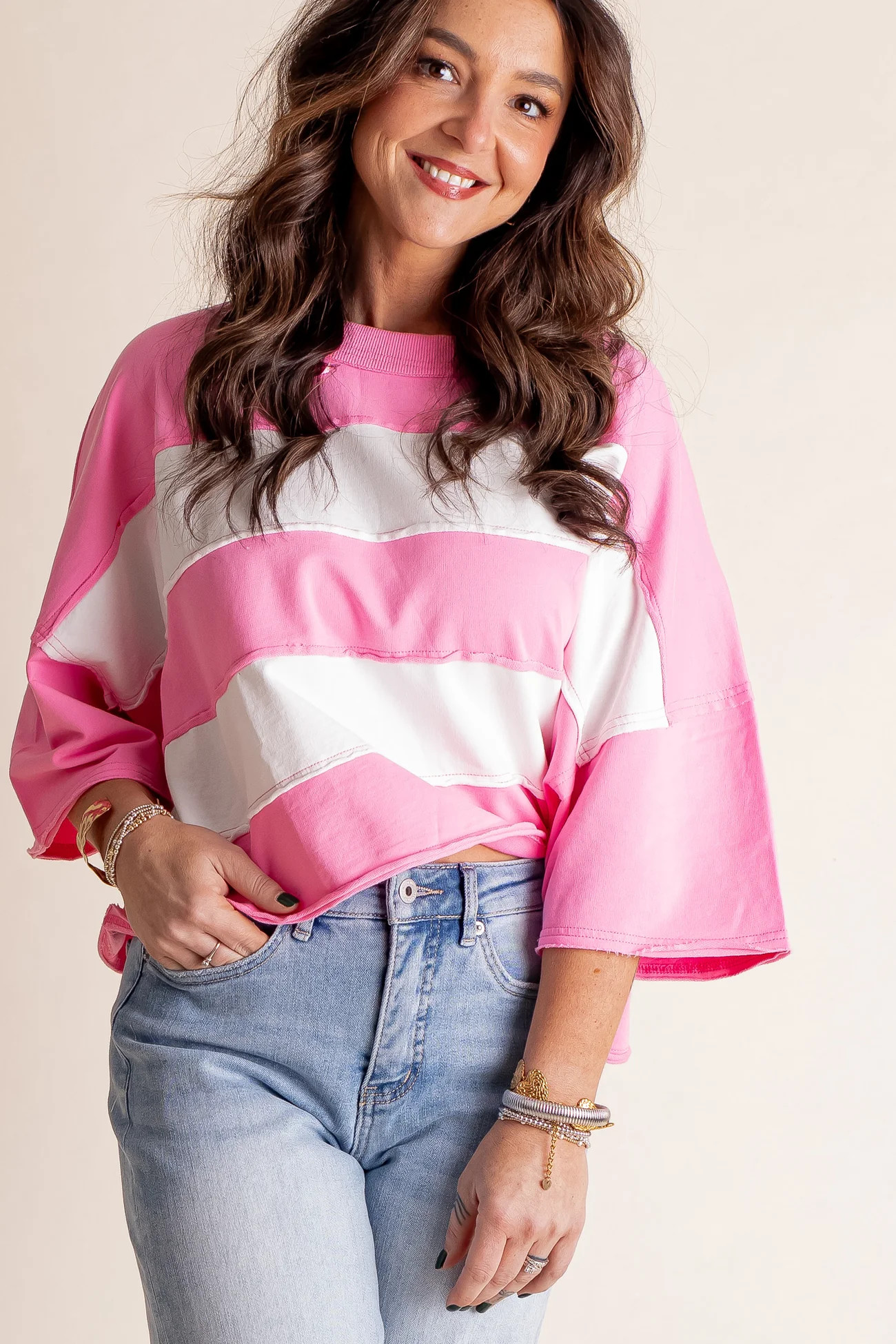 Cutting Edge Color Block Top | Nellie Mae