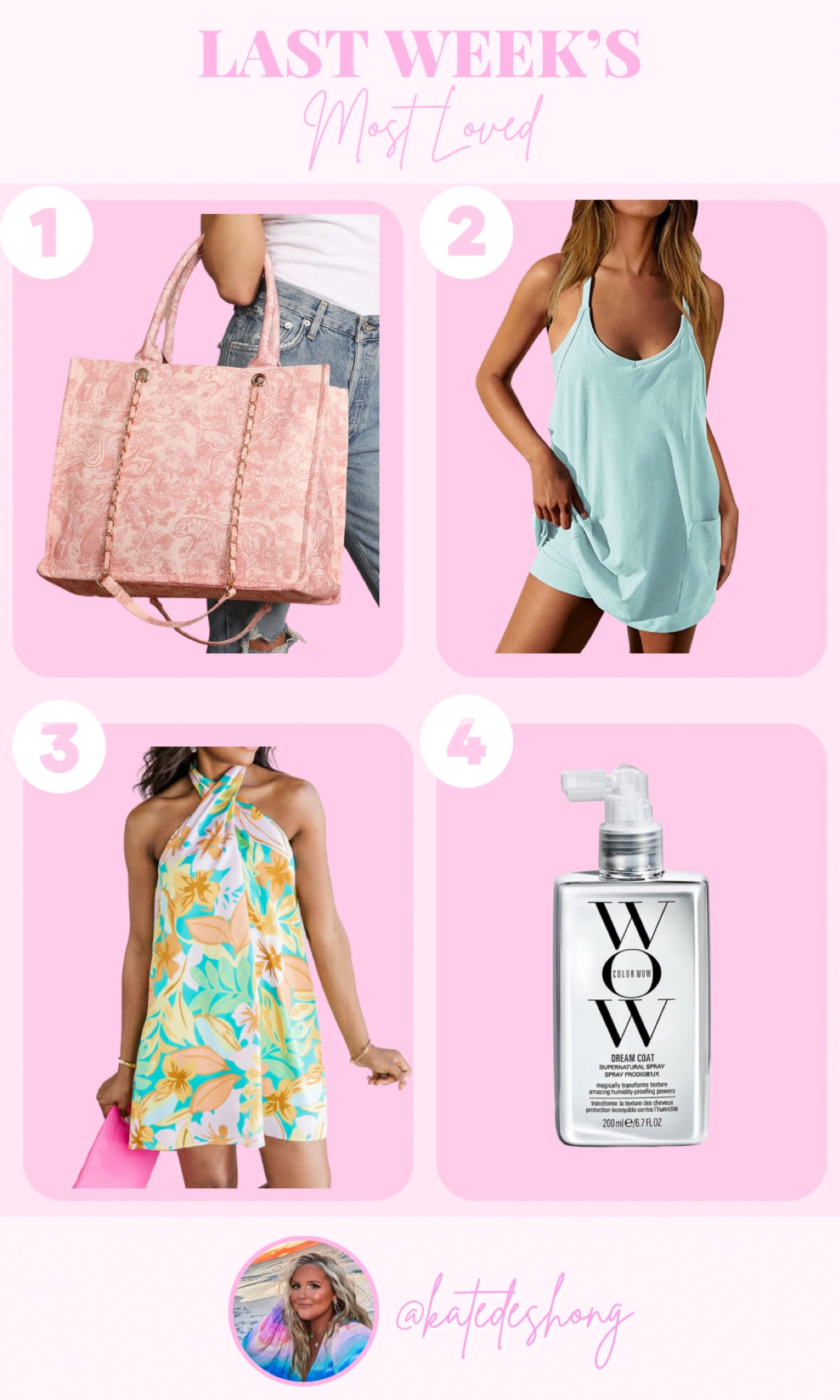 Last weeks best sellers 🦋 Best sellers. Most loved. Most purchased. Favorites. Amazon finds. Summer outfits. Top 5. Tote bag. Toile bag. Pink tote bag. Hot shot mini dress. Summer dress. Color wow 

#LTKSeasonal #LTKFind #LTKunder100