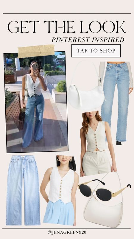 Get The Look | Pinterest Inspired Outfit | Summer Outfit Inspo | Suit Vest | Wide Leg Jeans

#LTKItBag #LTKFindsUnder100 #LTKStyleTip