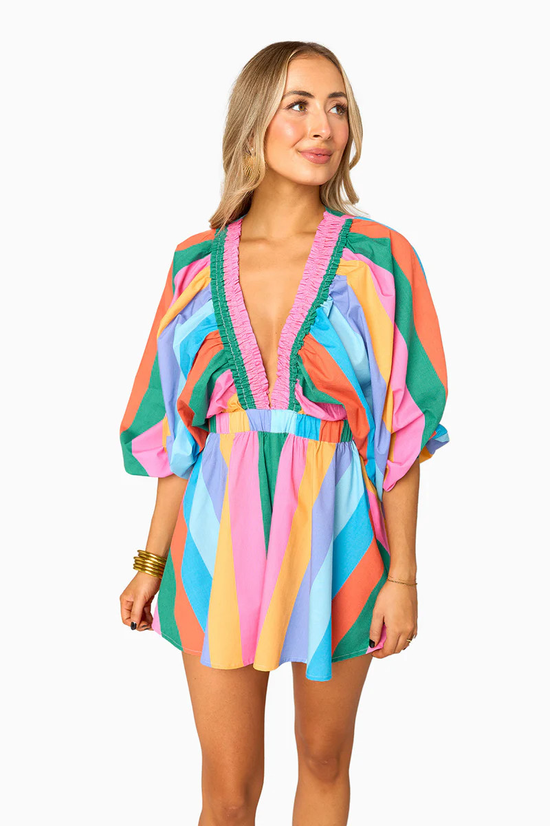 Palm Beach Plunge Neck Romper - Jelly Beans (PRE-SALE) | BuddyLove