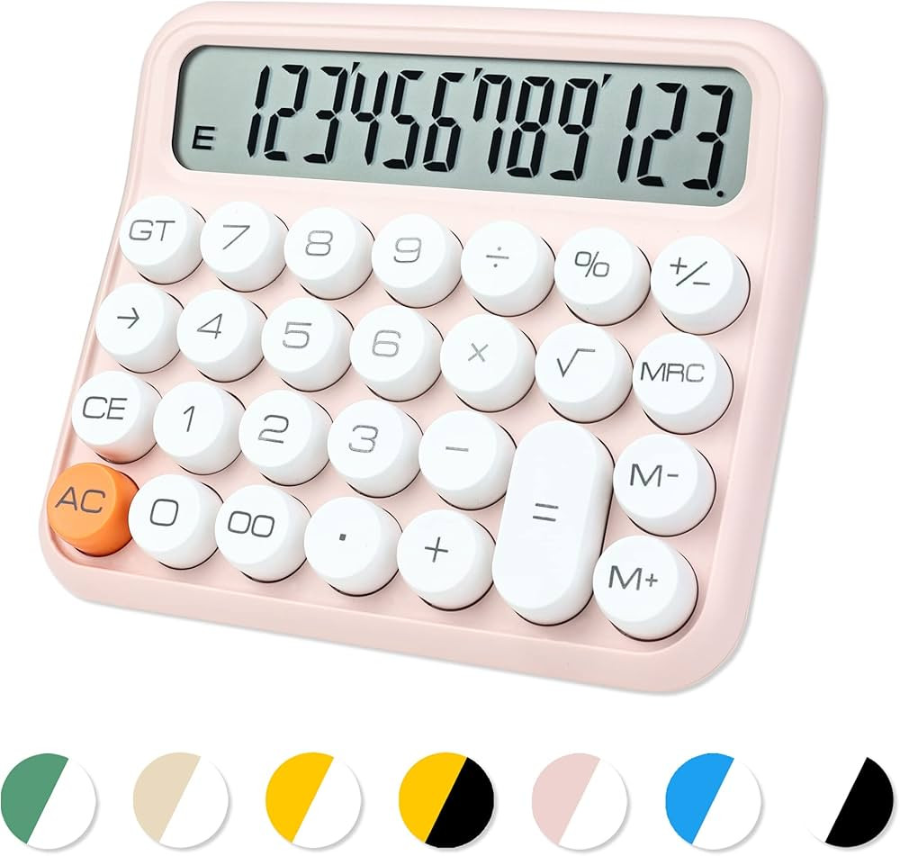 Standard Calculator 12 Digit,Desktop Large Display and Buttons,Pink Calculator with Large LCD Dis... | Amazon (US)