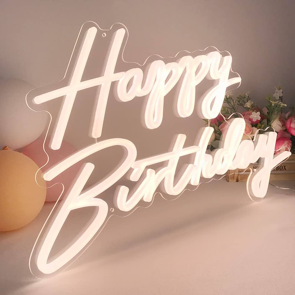 Happy Birthday Neon Sign for Birthday Party Decor, Light Up Happy Birthday Led Signs for Backdrop... | Amazon (US)