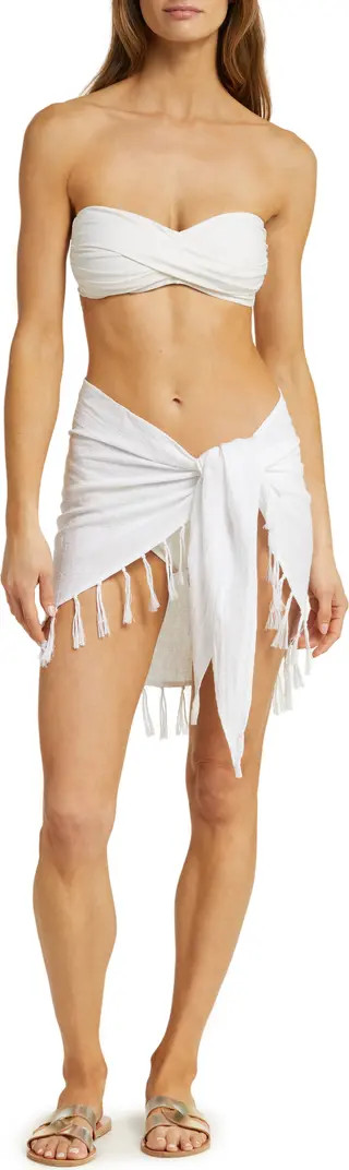 Sirena Tassel Linen Blend Sarong | Nordstrom