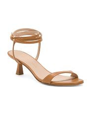 Made In Spain Leather Wrapped Heeled Sandals | TJ Maxx