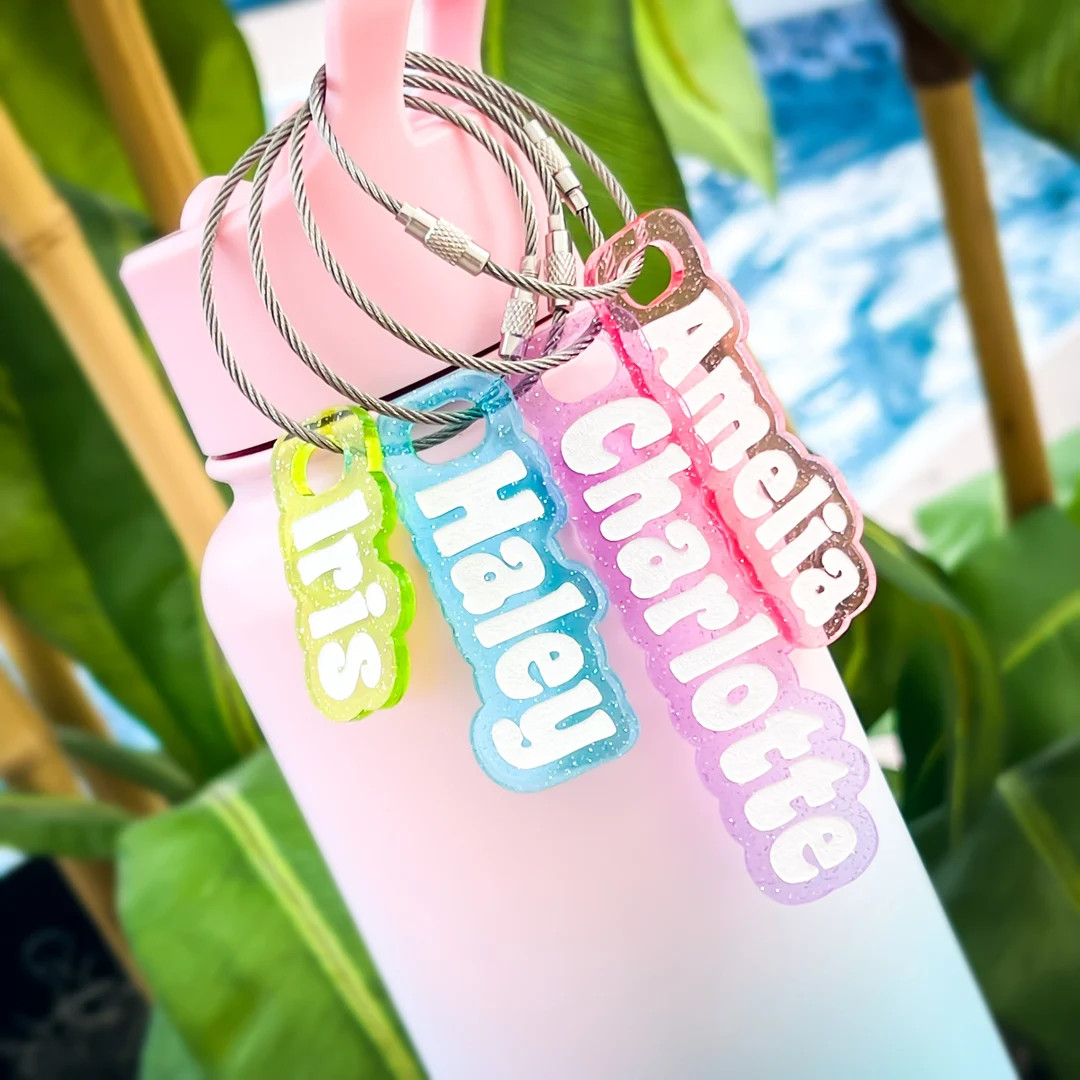 Custom Name Water Bottle Tag Backpack Name Tag Lunch Bag - Etsy | Etsy (US)