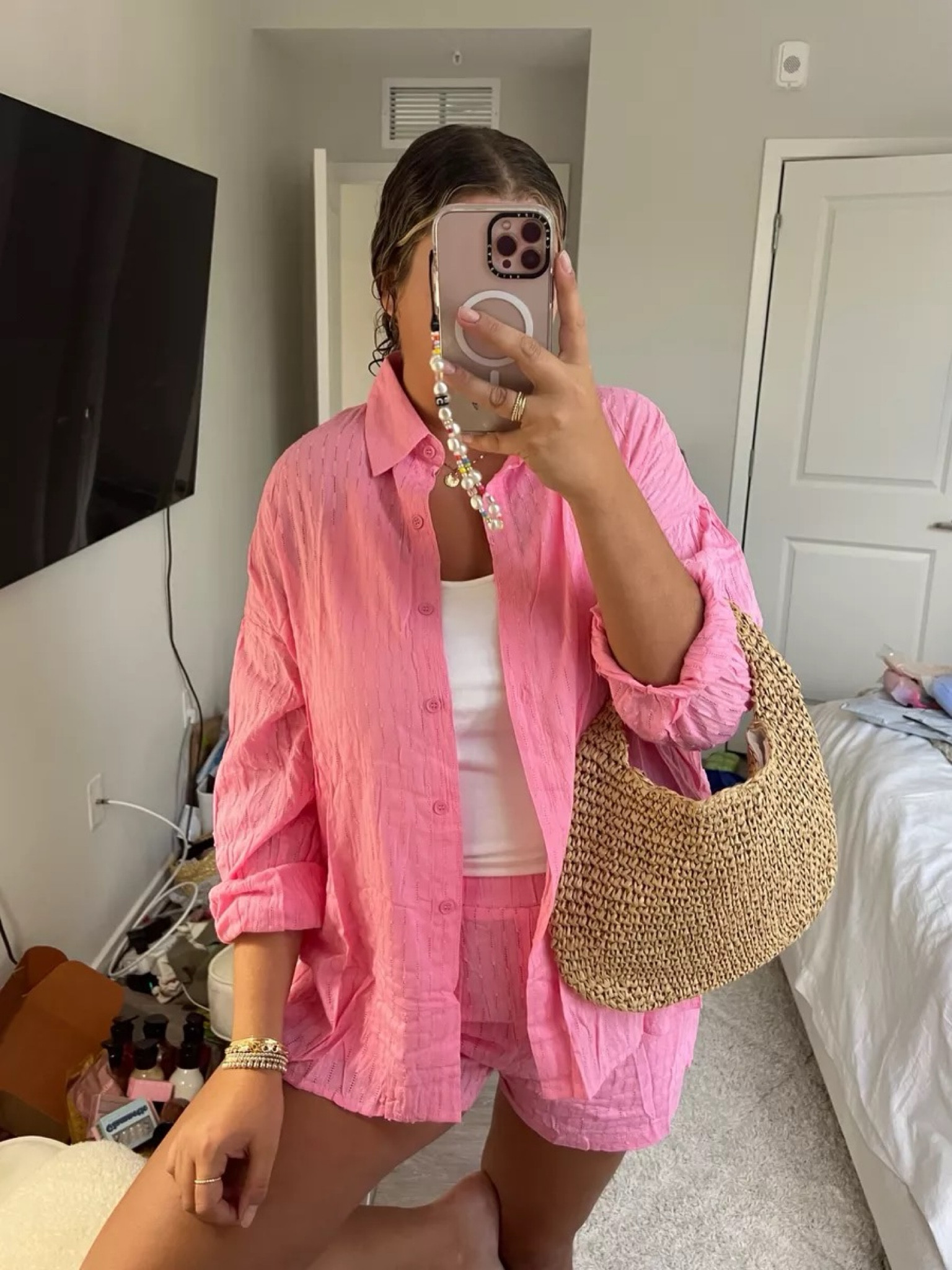 Hi Barbie! 👋🏼 I’ve had this set from Amazon for a while, but brought it back out because it’s the perfect casual spring outfit! Valentine’s Day outfit, matching set, resort wear, vacation outfits, travel outfit, beach outfit, swimsuit coverup

#LTKitbag #LTKswim #LTKmidsize