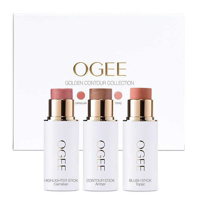 Ogee Face Stick Trio - Golden Contour Stick Makeup Collection - Certified Organic Bronzer, Blush ... | Amazon (US)