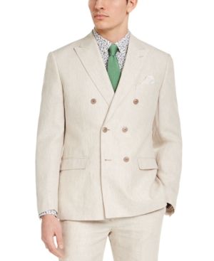 Bar Iii Men's Slim-Fit Tan Solid Double-Breasted Suit Jacket, Created for Macy's | Macys (US)