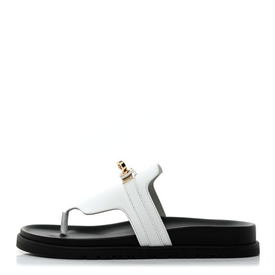 Calfskin Womens Empire Sandals 36.5 White | FASHIONPHILE (US)
