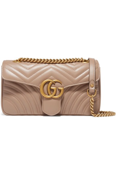 Gucci - Gg Marmont Small Quilted Leather Shoulder Bag - Beige | NET-A-PORTER (US)