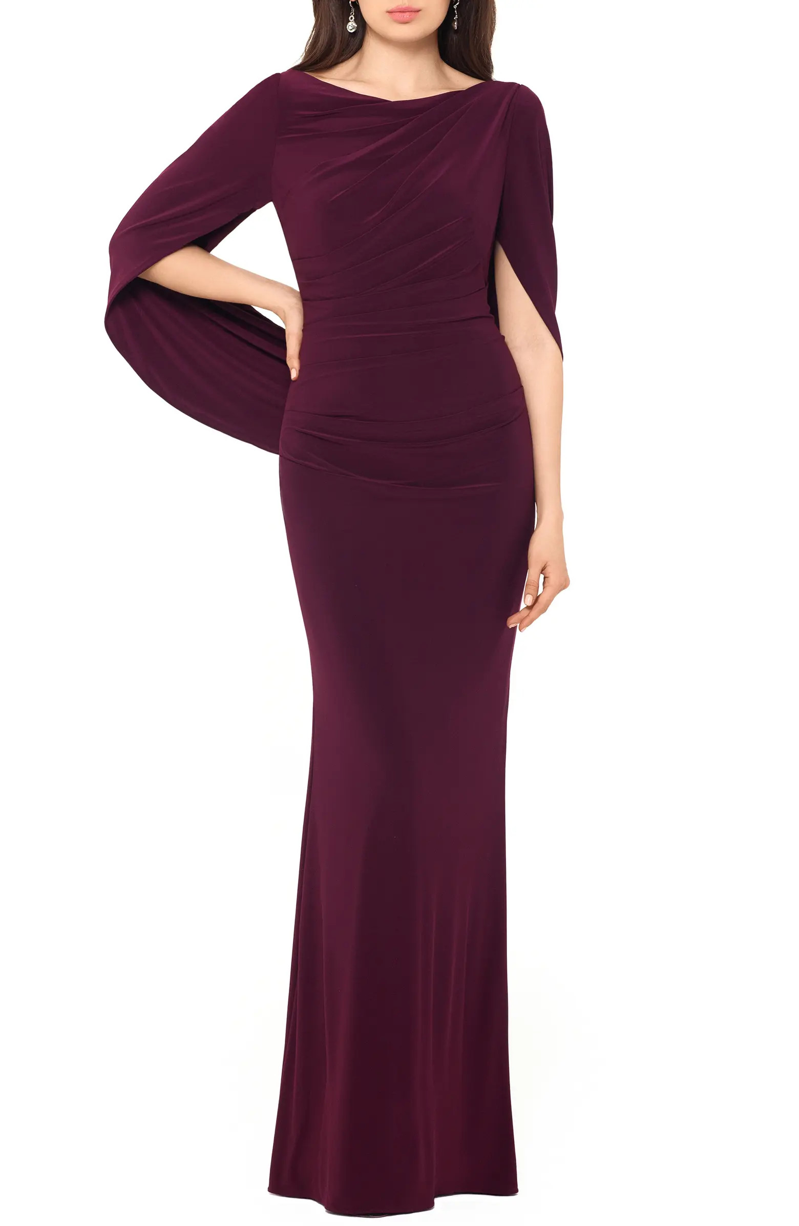 Drape Sleeves Trumpet Evening Gown | Nordstrom
