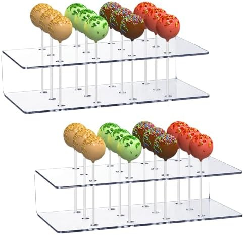 Cake Pop Stand 12 Holes Clear Acrylic Lollipop Display Holder for Weddings Birthday Anniversary P... | Amazon (US)