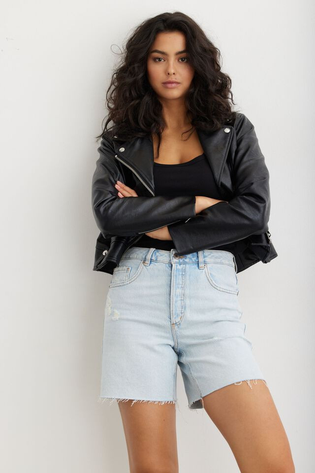 Renee Mid Thigh Denim Shorts | Dynamite Clothing