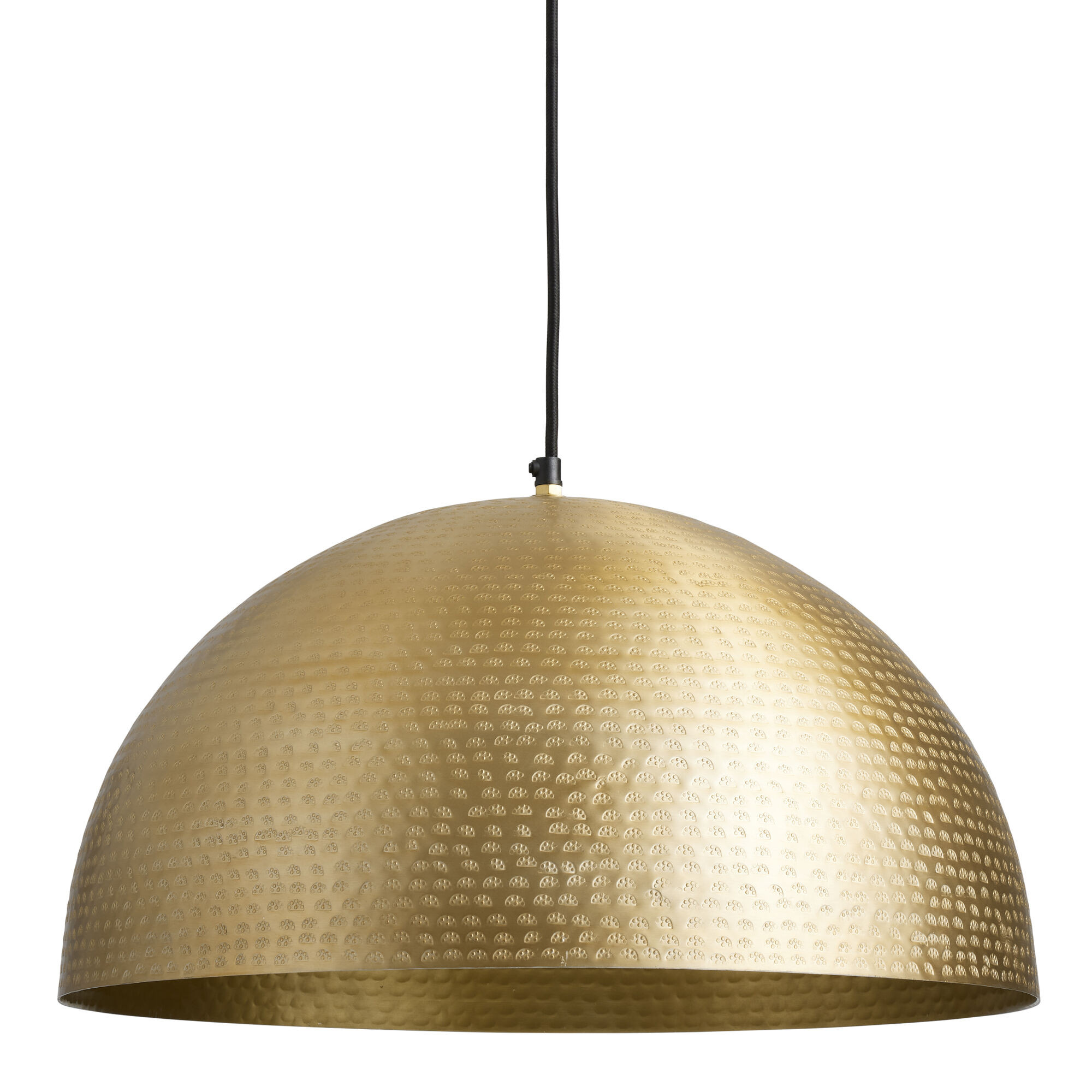 Zuri Hammered Brass Dome Pendant Lamp | World Market