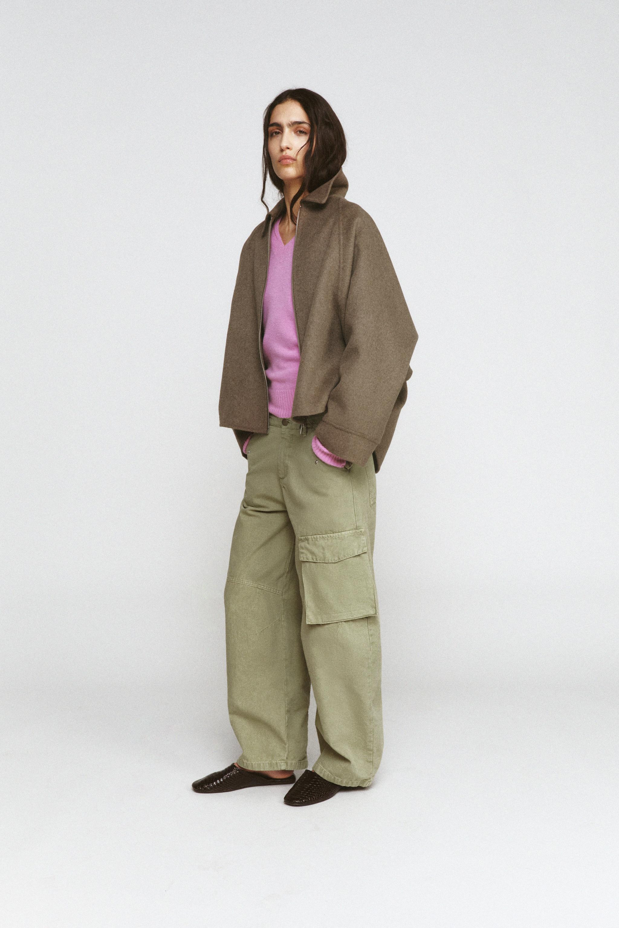 WOOL BLEND JACKET WITH ZIP ZW COLLECTION | Zara UK