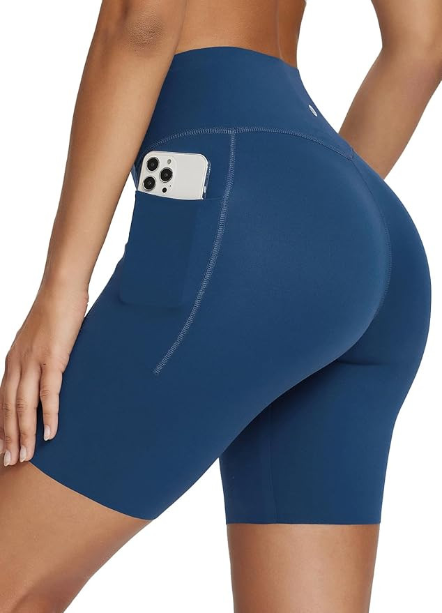 BALEAF Freeleaf Women's 8" High Waist Biker Shorts with Pockets Yoga Running Volleyball Workout G... | Amazon (US)