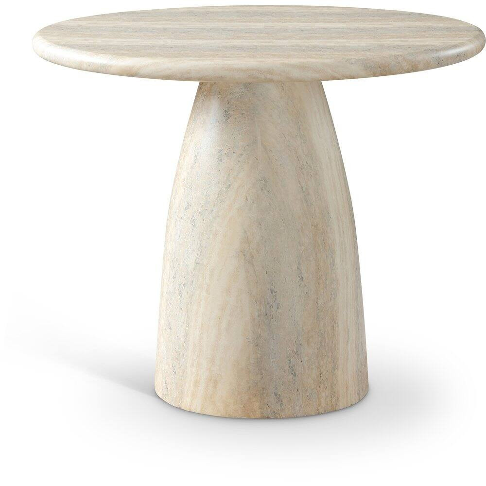Meridian Furniture - Cosenza Travertine 36"" Travertine Finish Concrete Dining Table - Gray | Best Buy U.S.